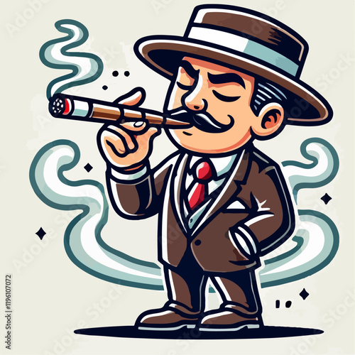 vector illustration of someone smoking