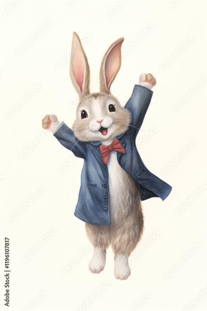 Rabbit character student drawing mammal animal. Rabbit character student drawing mammal animal.
