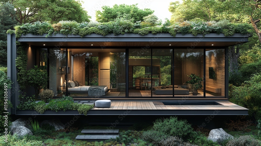 Eco-Friendly Single-Story Home with Sleek and Compact Design Eco-Friendly Single-Story Home with Sleek and Compact Design