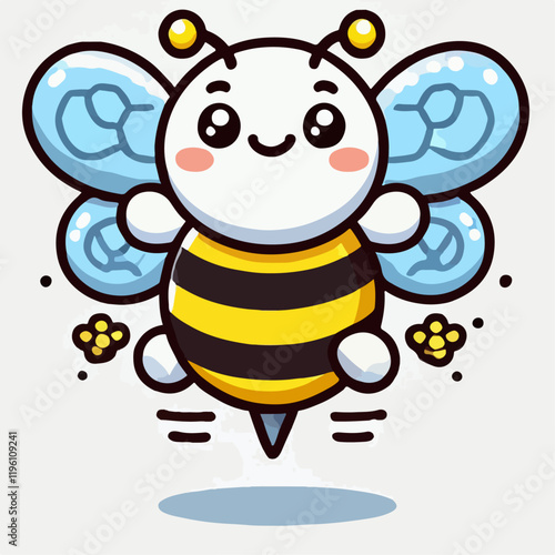 bee animal cartoon vector illustration