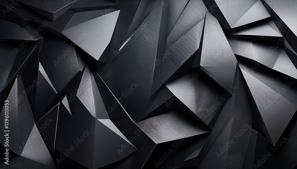 Fototapeta premium Abstract dark gray geometric shapes.