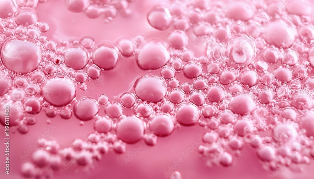 Close-up of pink bubbles in a liquid Close-up of pink bubbles in a liquid