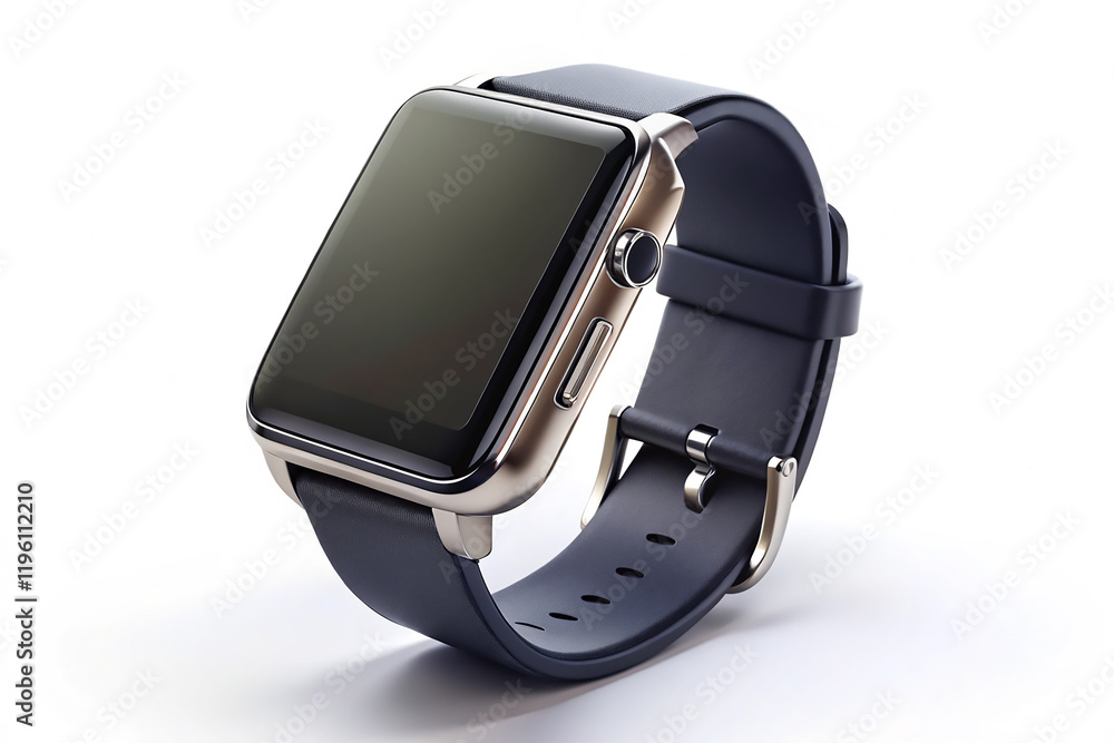 Smartwatch screen mockup isolated on white background digital device, modern electronic gadget, smartwatch with blank screen mockup Smartwatch screen mockup isolated on white background digital device, modern electronic gadget, smartwatch with blank screen mockup