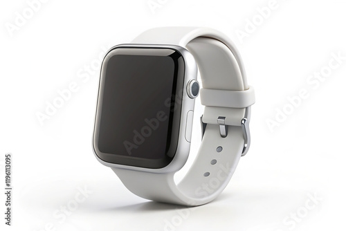 Smartwatch screen mockup isolated on white background digital device, modern electronic gadget, smartwatch with blank screen mockup