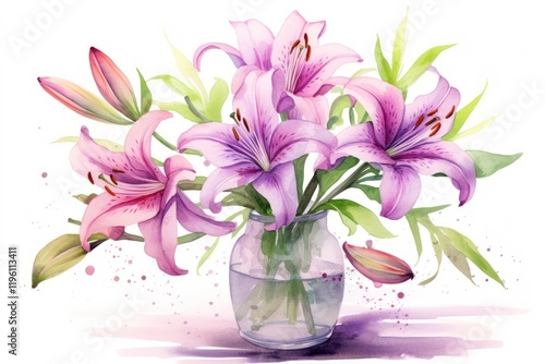 Wallpaper Mural Flower lily plant vase. Torontodigital.ca