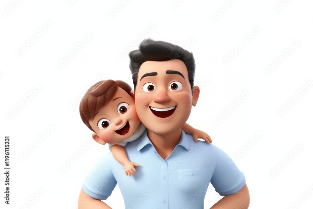 Φωτογραφία Happy family cartoon portrait adult.