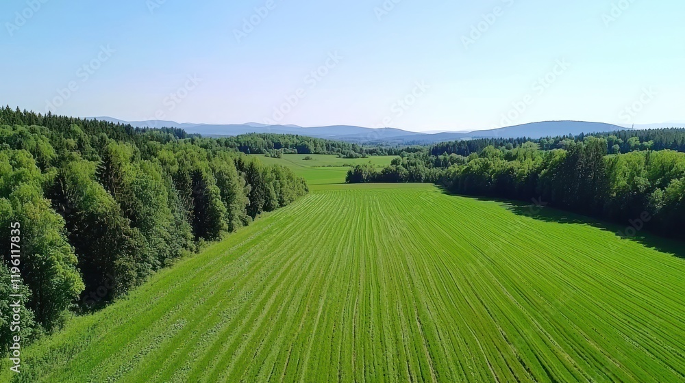 Obraz premium Serene Green Field Landscape