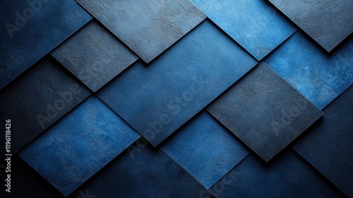 blue Background with Intersecting Lines and Squares for Design Banner Template  Featuring Abstract Minimalist Wallpaper with Copy Space on blue Background