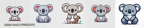 Photography collection of cute and adorable koala vectors