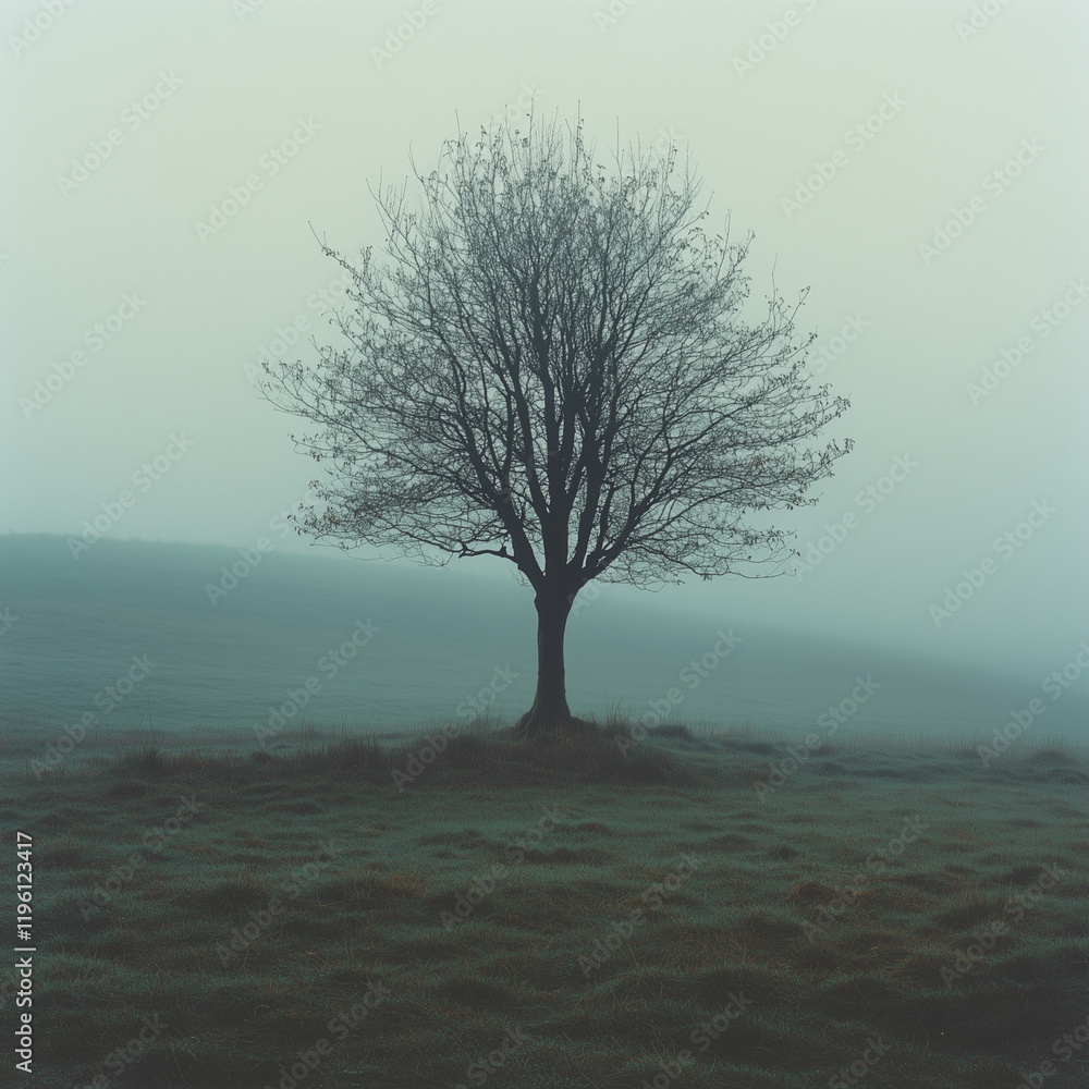 Tors Hawthorn Fog in the Morning Creating a Tranquil and Peaceful Atmosphere Tors Hawthorn Fog in the Morning Creating a Tranquil and Peaceful Atmosphere