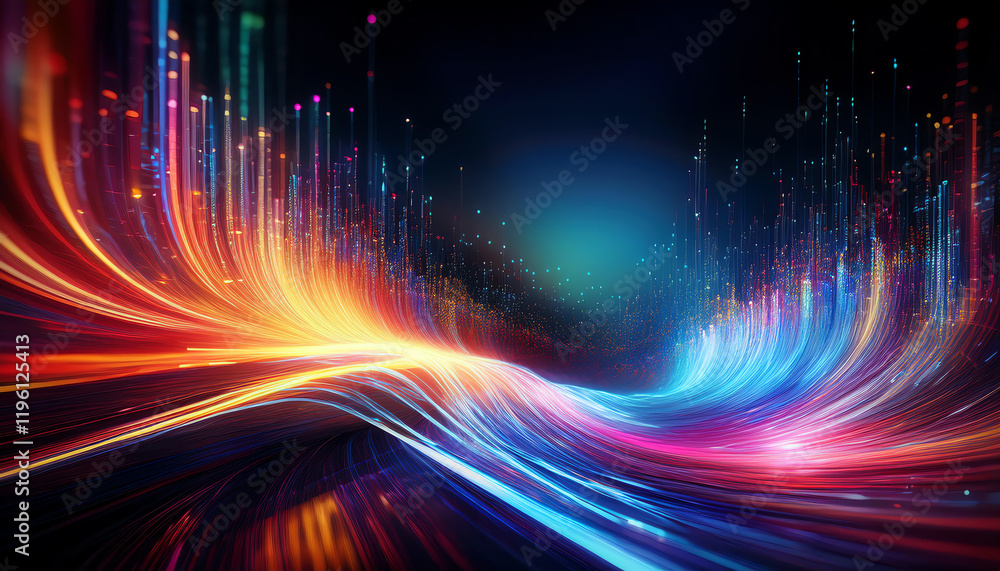 A vibrant, abstract display of colorful light trails and patterns against a dark background, evoking a sense of motion and energy. A vibrant, abstract display of colorful light trails and patterns against a dark background, evoking a sense of motion and energy.