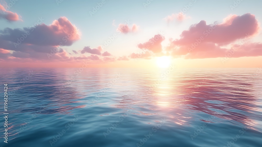 Fototapeta premium Serene sunset over calm ocean. (1)