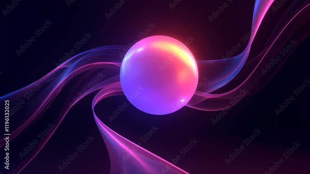 Dynamic Abstract Poster with Glowing Spheres and Fluid Lines Dynamic Abstract Poster with Glowing Spheres and Fluid Lines