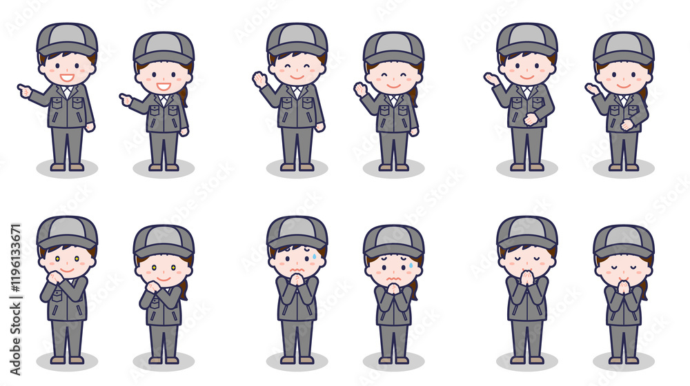 工場作業員の男女 04