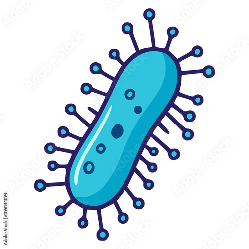 bacteria microbe virus disease flat color vector illustration template design