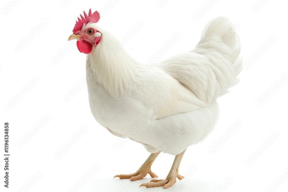 Single white chook hen chicken poultry animal. Single white chook hen chicken poultry animal.