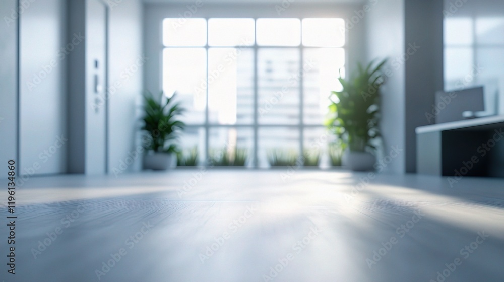 Fototapeta premium Elegant Office Interior with Subtle Lines and Natural Light