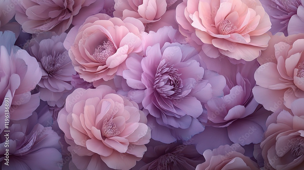 Elegant Floral Background with Rich Petal Textures and Soft Colors Elegant Floral Background with Rich Petal Textures and Soft Colors