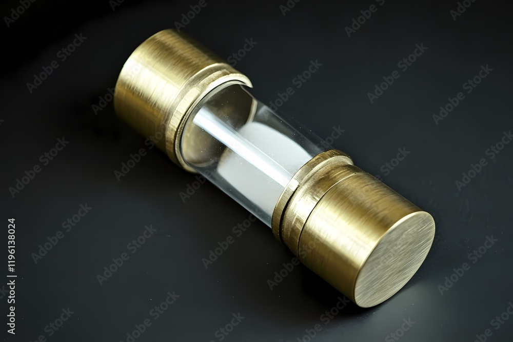 Elegant Brass and Glass Cylinder - Modern Design Elegant Brass and Glass Cylinder - Modern Design