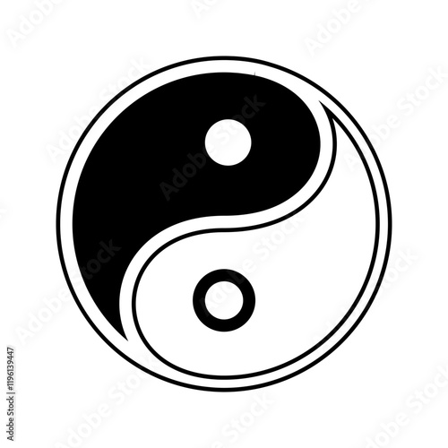 Yin Yang icon on white background
