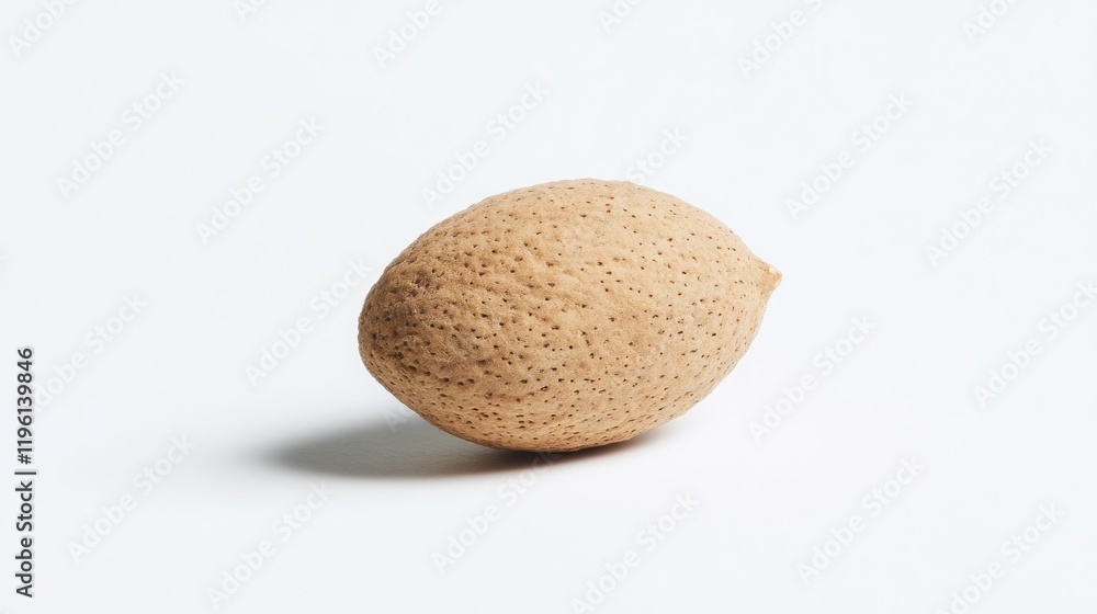 Single Almond on White Background Single Almond on White Background
