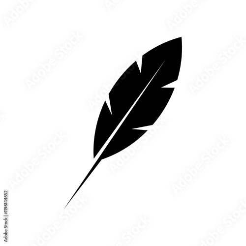 bird feather icon. vector isolated on white background, simple and modern design.	