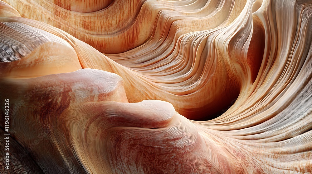 Fototapeta premium A mesmerizing view of smooth, flowing rock formations in warm tones.