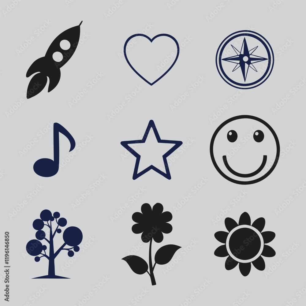 socal midea icon and flower tree icon socal midea icon and flower tree icon