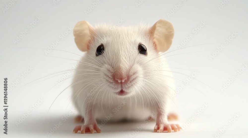 Close-Up of a Curious White Mouse Close-Up of a Curious White Mouse