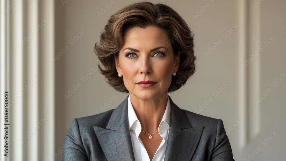 Portrait of a middle-aged professional British businesswoman manager Portrait of a middle-aged professional British businesswoman manager