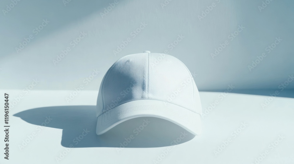 White Baseball Cap on a White Background White Baseball Cap on a White Background
