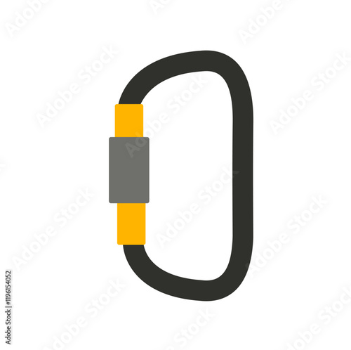 carabiner climbing equipment flat yellow