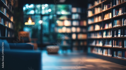 Wallpaper Mural Modern Dark Reading Room with Abstract Blur Background Effects Torontodigital.ca