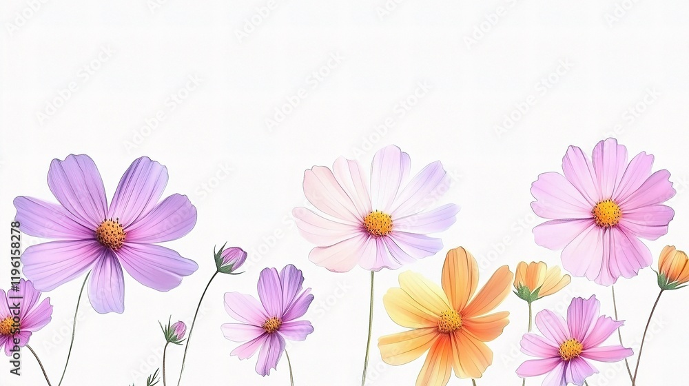 Playful Hand-Drawn Flower Print Seamless Background Design Playful Hand-Drawn Flower Print Seamless Background Design