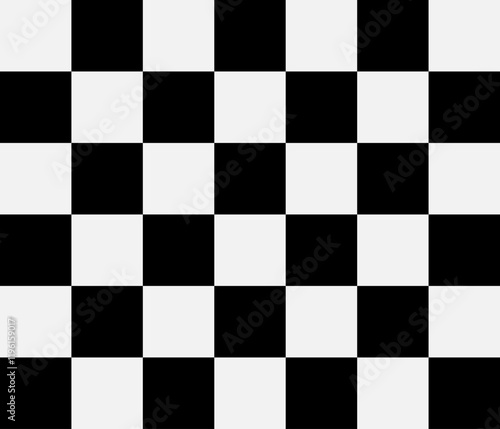 Black and white chess pattern. Checkerboard seamless vector illustration.