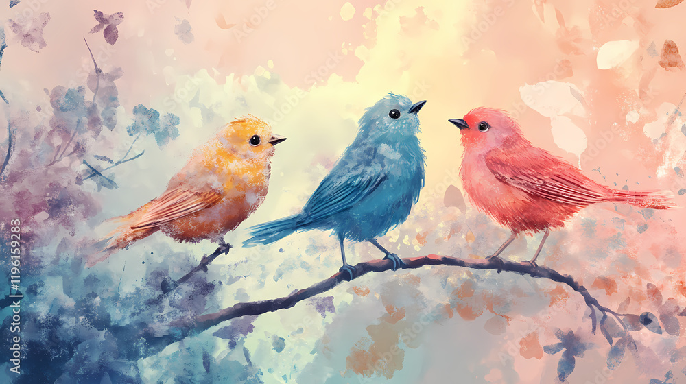 Obraz premium bird colorful cute birds