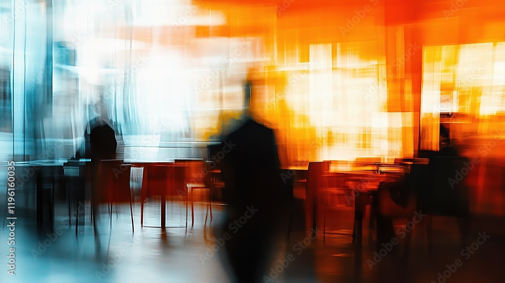 Abstract Blurred Office Interior Depicting Busy Working Environment Abstract Blurred Office Interior Depicting Busy Working Environment