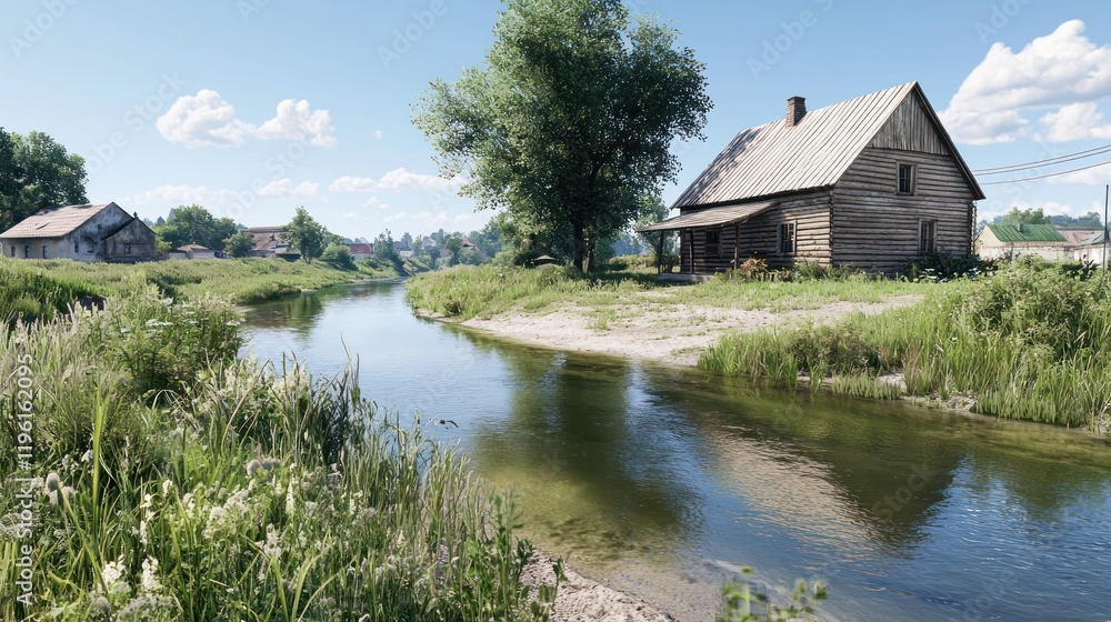 Rustic River Landscape Rustic River Landscape