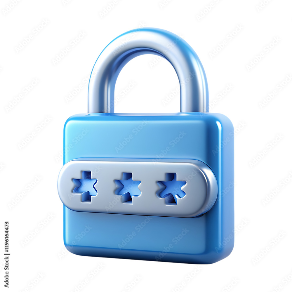 Password 3d render icon design Password 3d render icon design