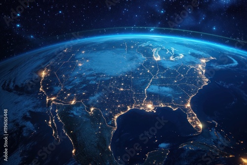 Fototapeta Naklejka Na Ścianę i Meble -  Satellite image of america space earth astronomy.