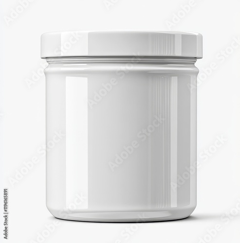 Wallpaper Mural White plastic jar with lid, isolated on white background. Torontodigital.ca