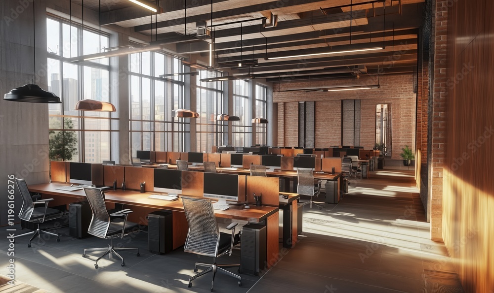 Modern Office Space with Sleek Desks and Natural Light Enhancing Productivity
Modern Office Space with Sleek Desks and Natural Light Enhancing Productivity
