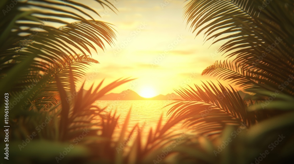 Fototapeta premium Serene Sunrise Over Rugged Lake Framed by Fir Trees and Lush Greenery