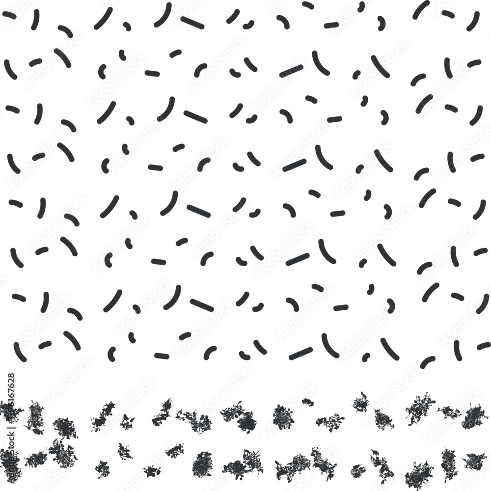 WebTexture in the form of short dashes or spots. There are spotty distortions at the bottom. WebTexture in the form of short dashes or spots. There are spotty distortions at the bottom.