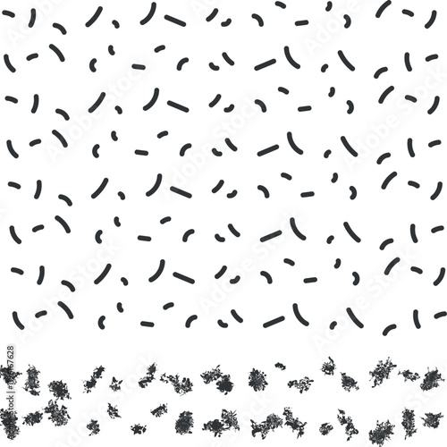 WebTexture in the form of short dashes or spots. There are spotty distortions at the bottom.