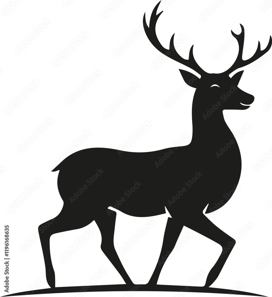 Obraz premium Elegant Deer Logo Vector Design – Minimalist and Modern