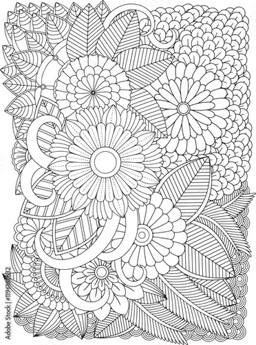 Zentangle Flowers Coloring Pages