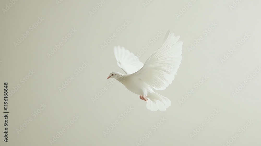 White Dove in Flight White Dove in Flight