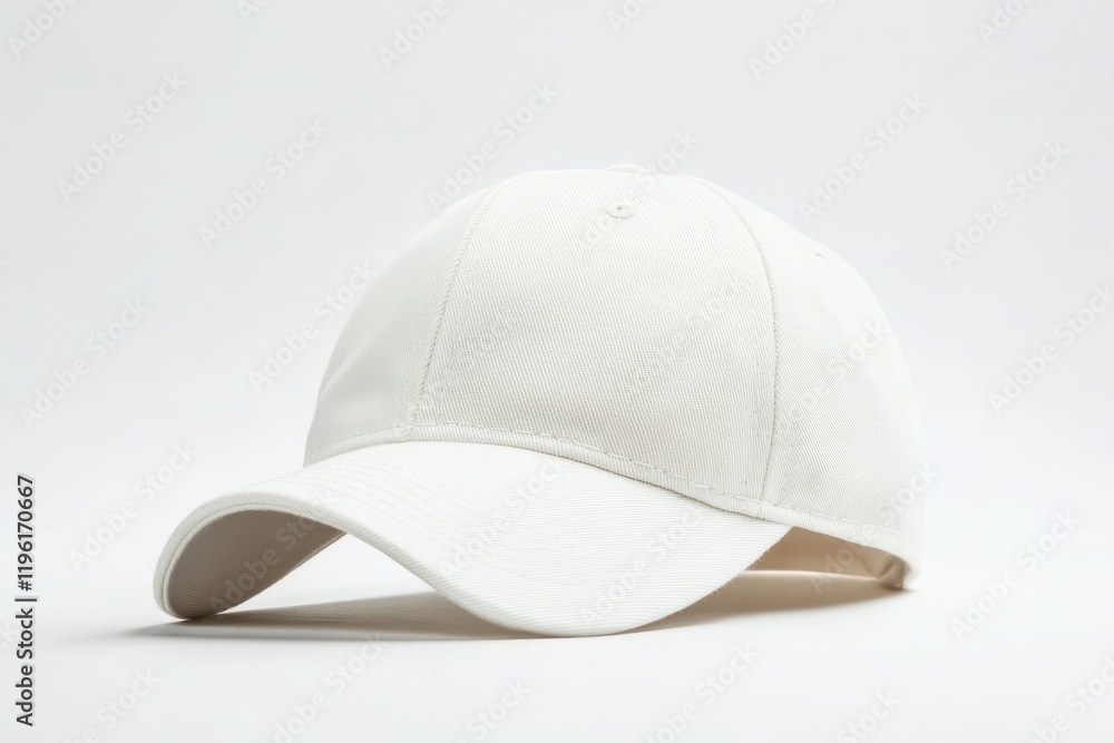 Plain white baseball cap isolated on white background. Plain white baseball cap isolated on white background.