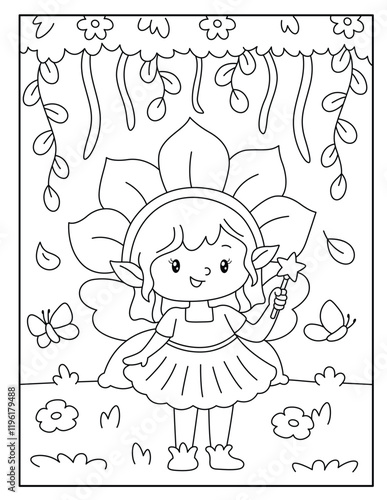 Beautiful fairy coloring pages for kids